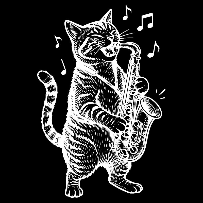 Tier Saxophon Katze Karikatur
