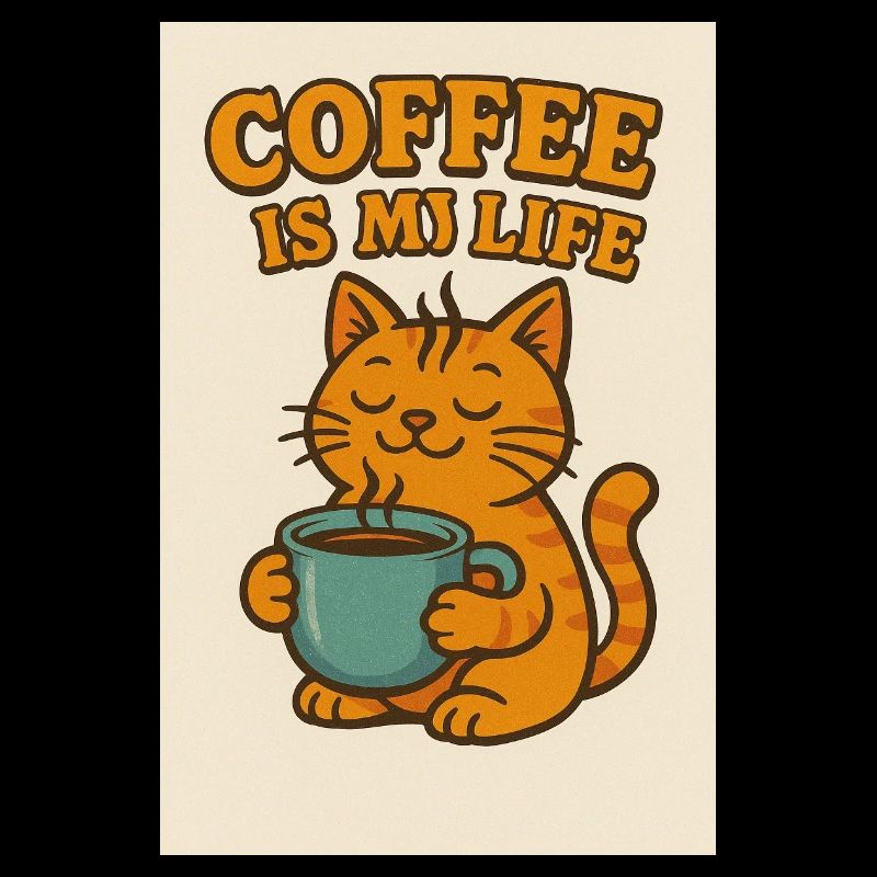 Chat amateur de café dans un style rétro