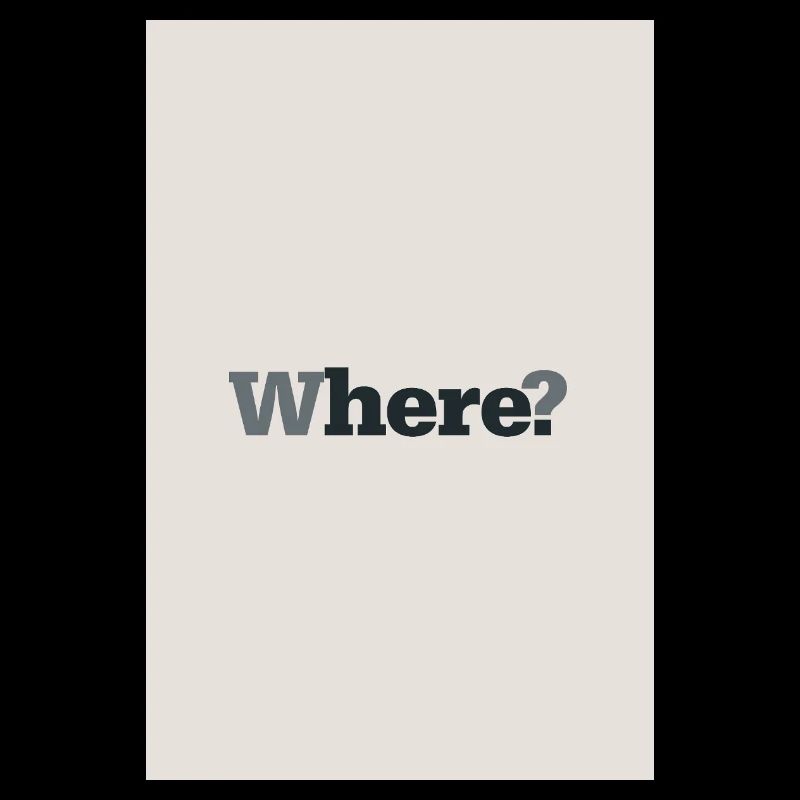 Où ? – Affiche minimaliste moderne
