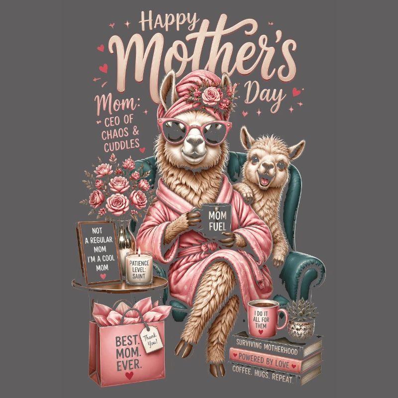 Llama Mama Gemütliche Blumen Kaffee – Muttertag