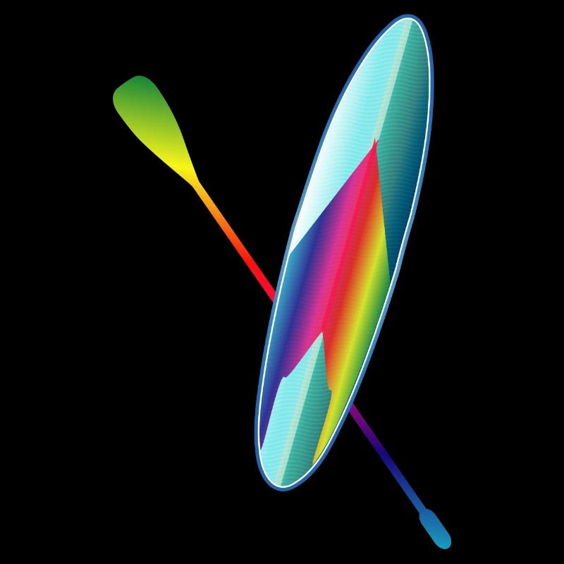 Stand up paddling colorful paddle board