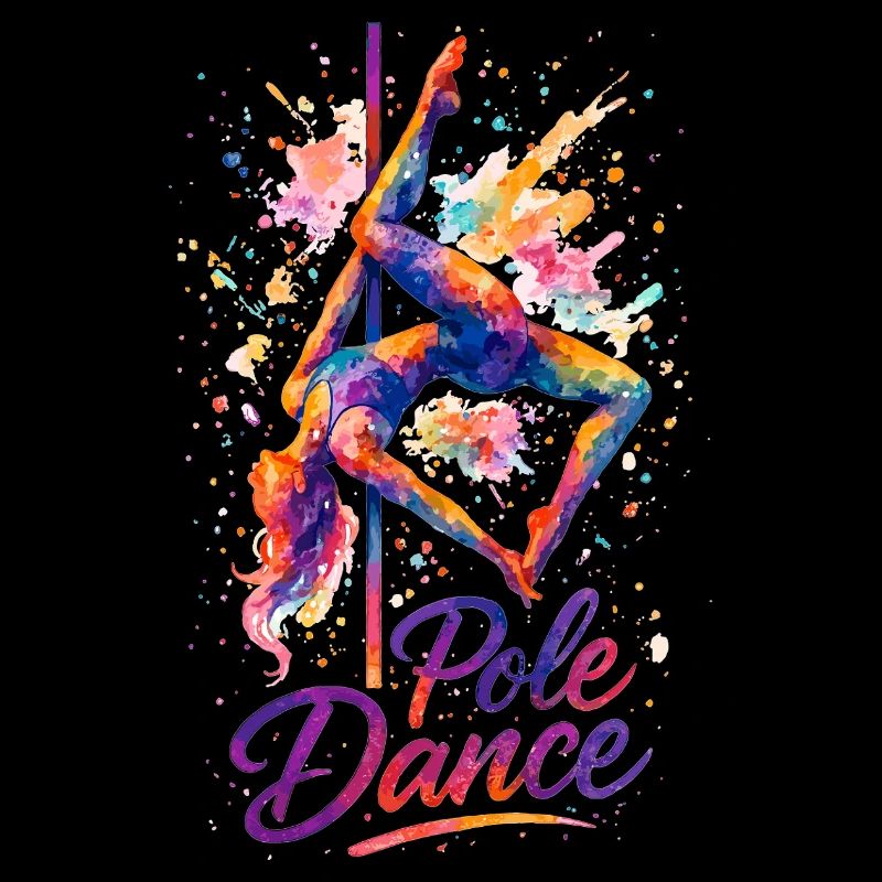 Pole Dance Pole Dancer Aquarelle Cadeau coloré