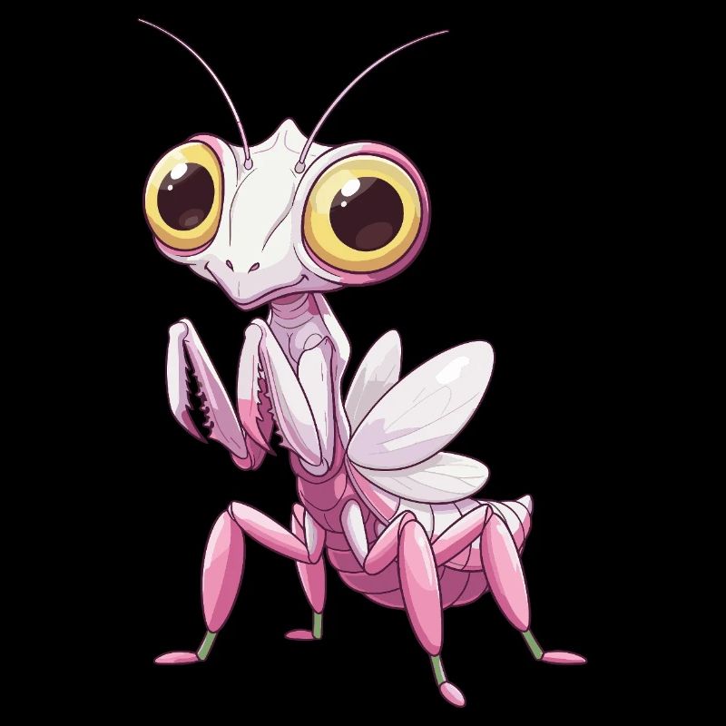 Cute orchid mantis with big eyes