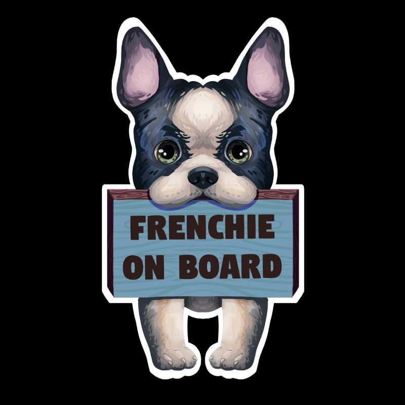 Sticker bouledogue français à bord
