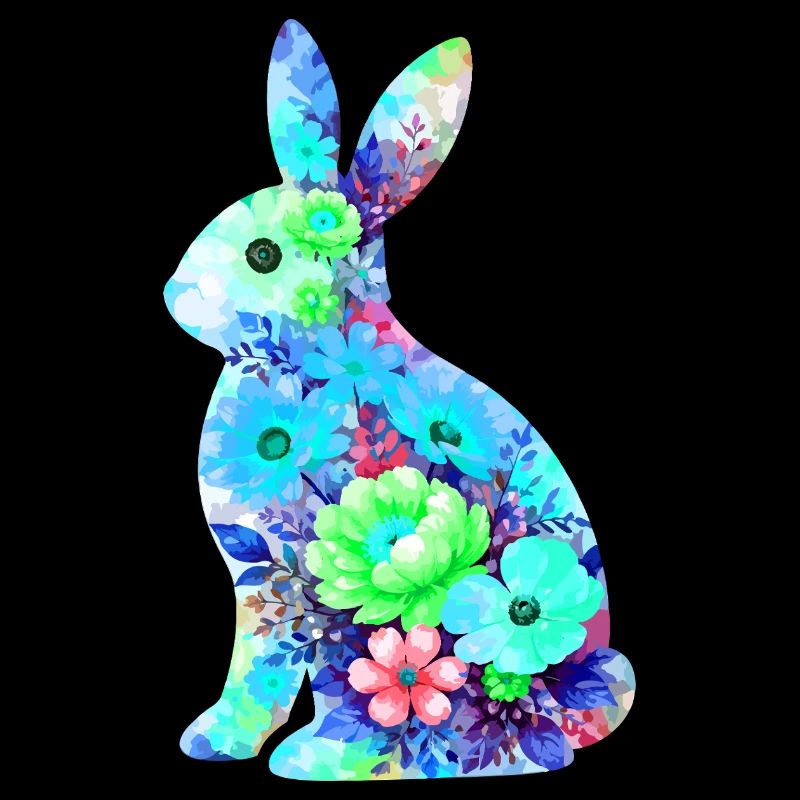 Bunny Watercolor Easter Silhouette
