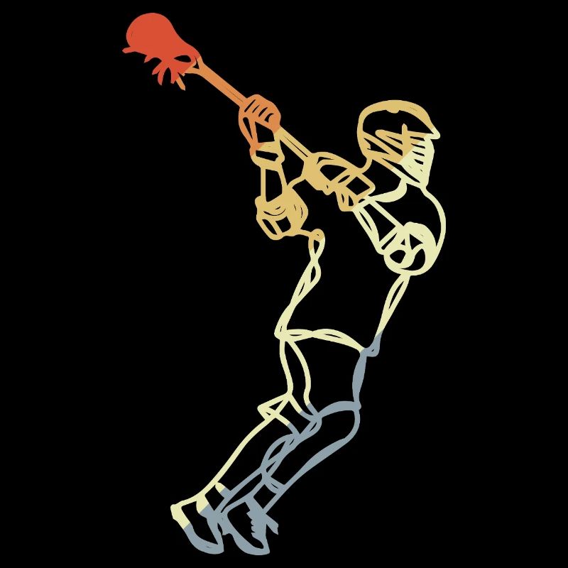 Lacrosse Player Retro