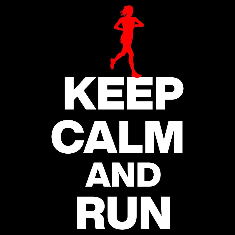 KEEP CALM AND RUN! JOGGING RACING SPORT FIT white