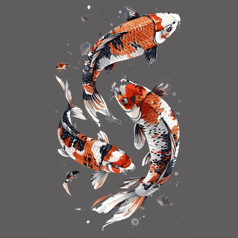 Conception astucieuse de poisson Koi, conception élégante de Koi
