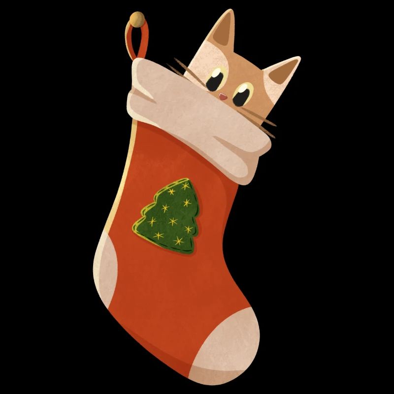 Cat in Christmas stocking
