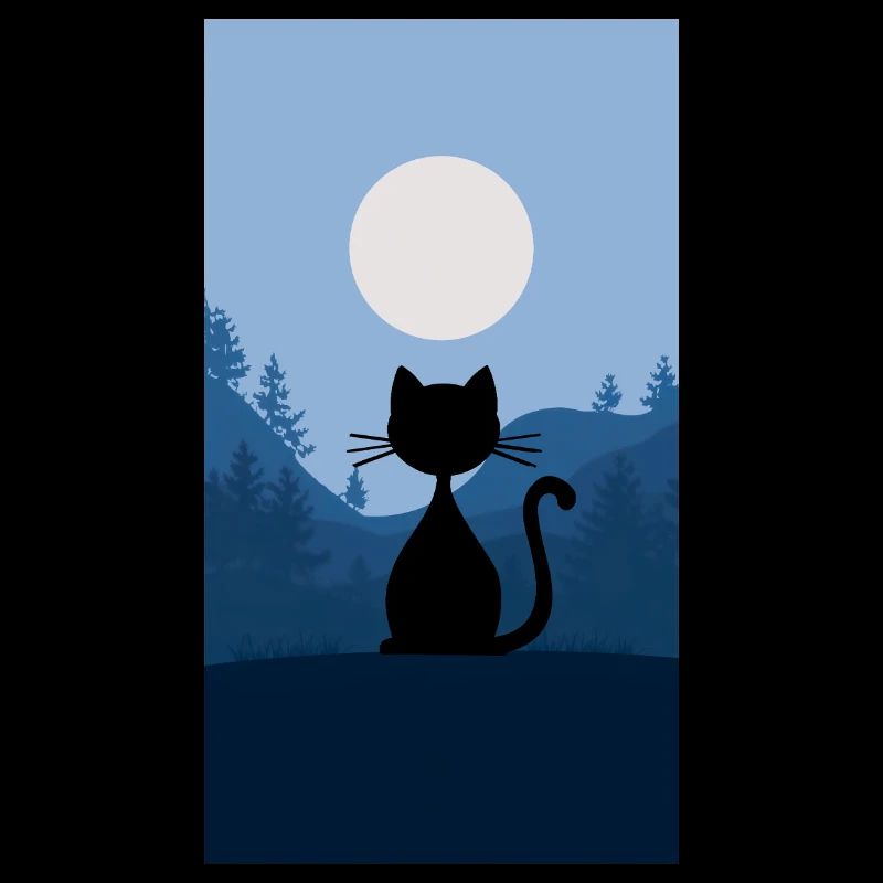 Chat au clair de lune