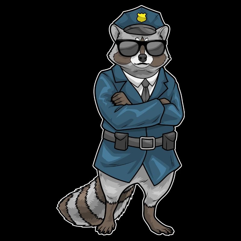 Waschbär Polizist Sonnenbrille Polizei
