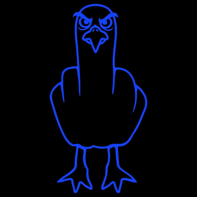 Seagull middle finger insult stinky finger naughty