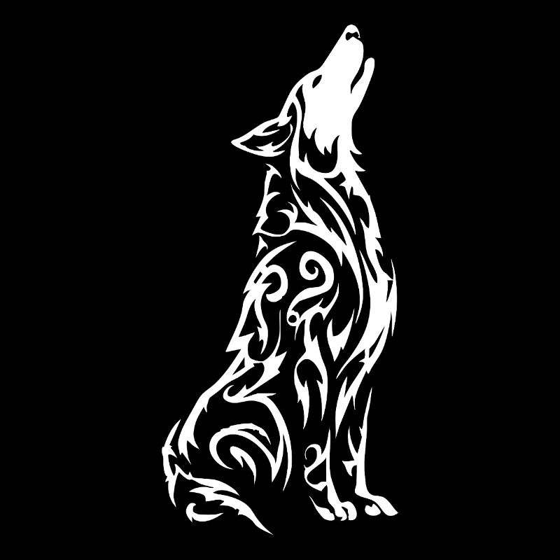Wolfs Silhouette Tribal Muster