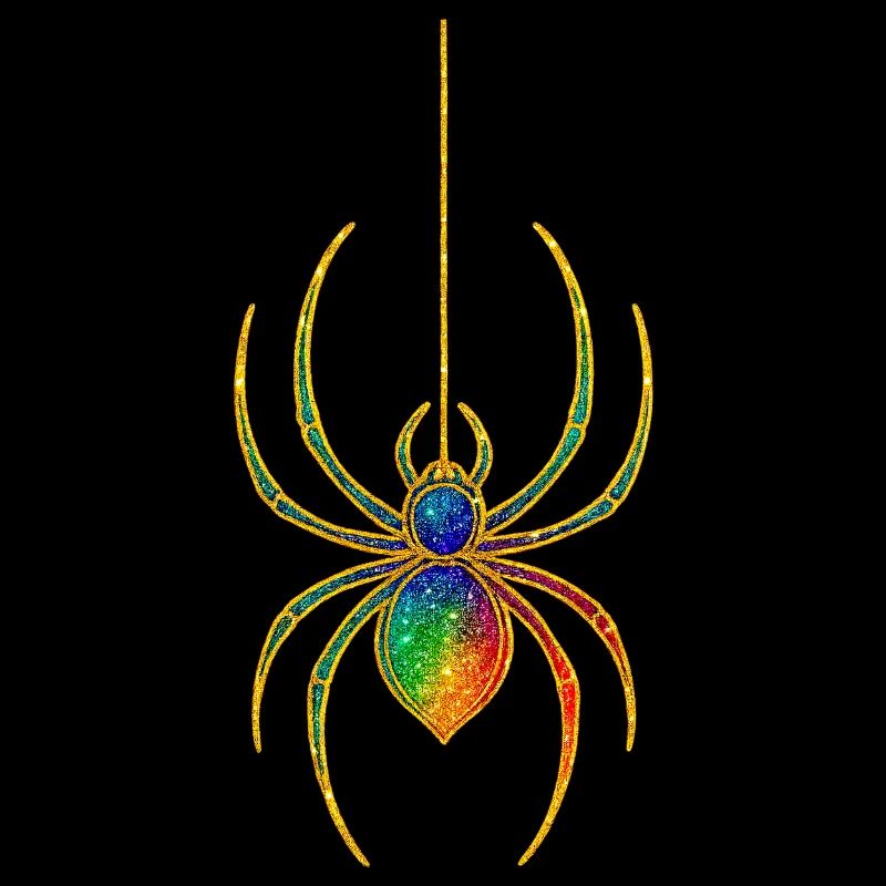 Rainbow Glitter Spider