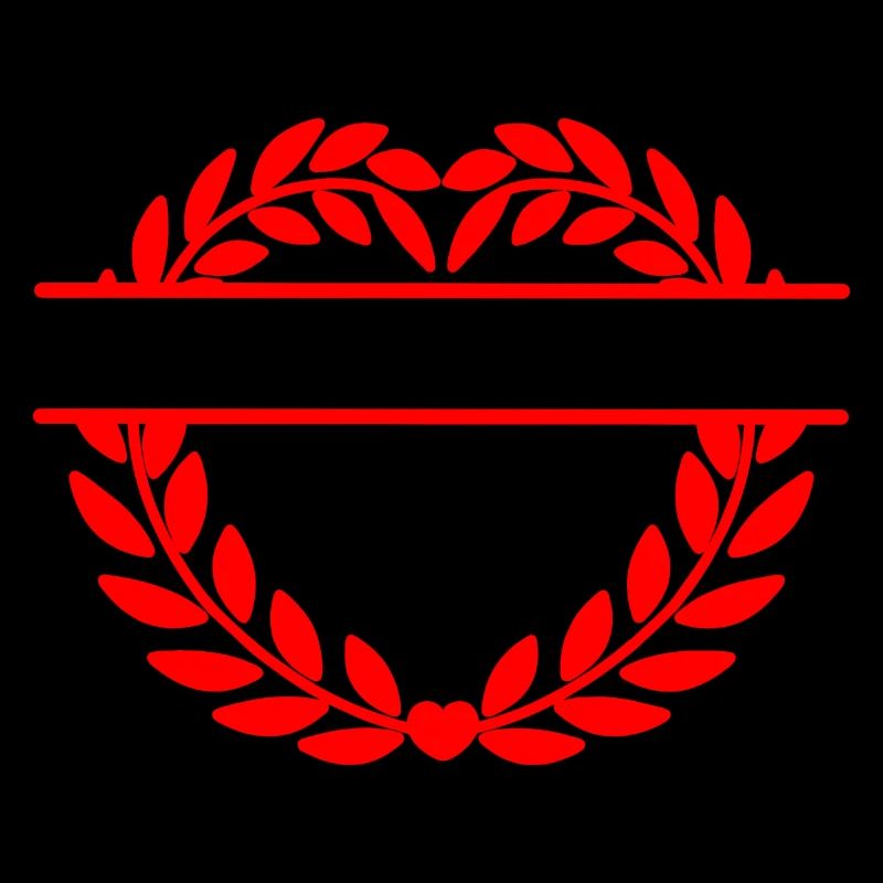 Name banner three years, heart laurel wreath