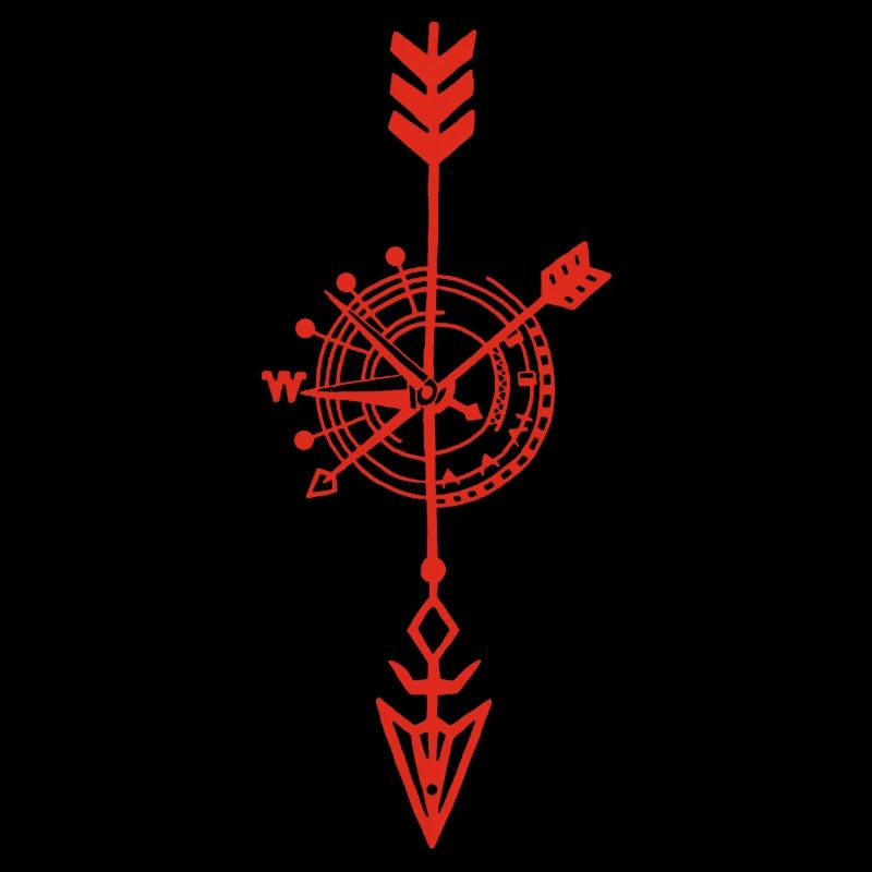 Sketch of a red compass