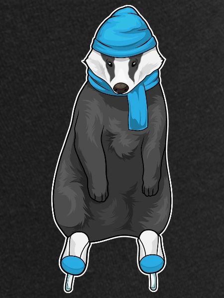 Dachs Eislaufen Schlittschuhe