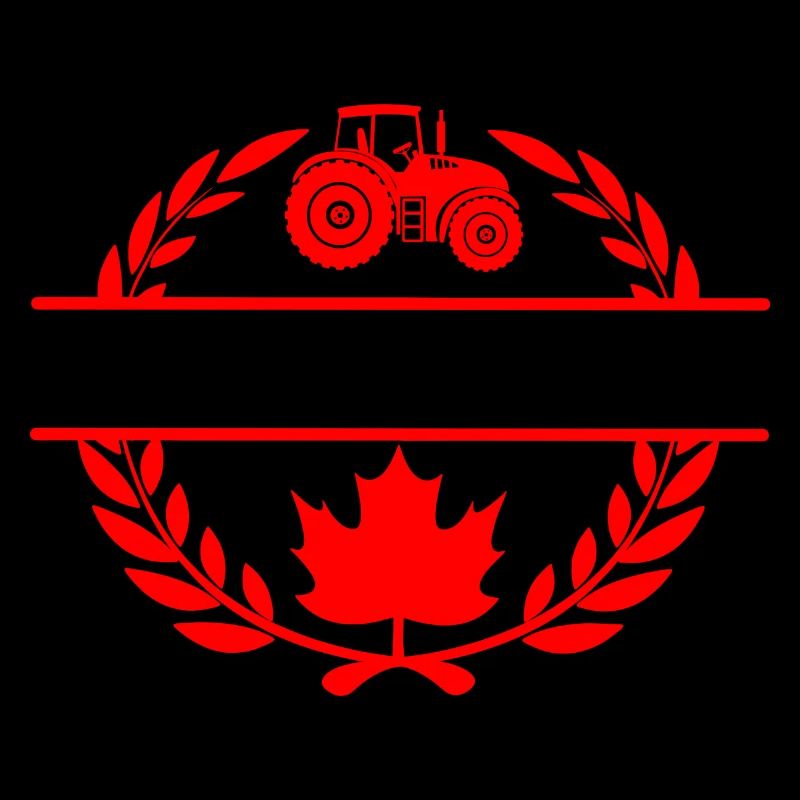 Canada maple leaf tractor laurel wreath
