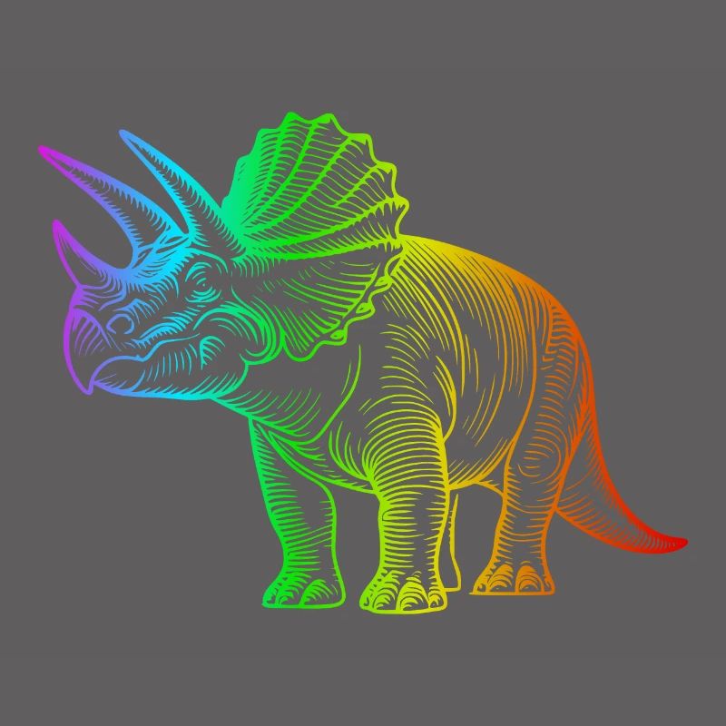 Rainbow Triceratops Dinosaur