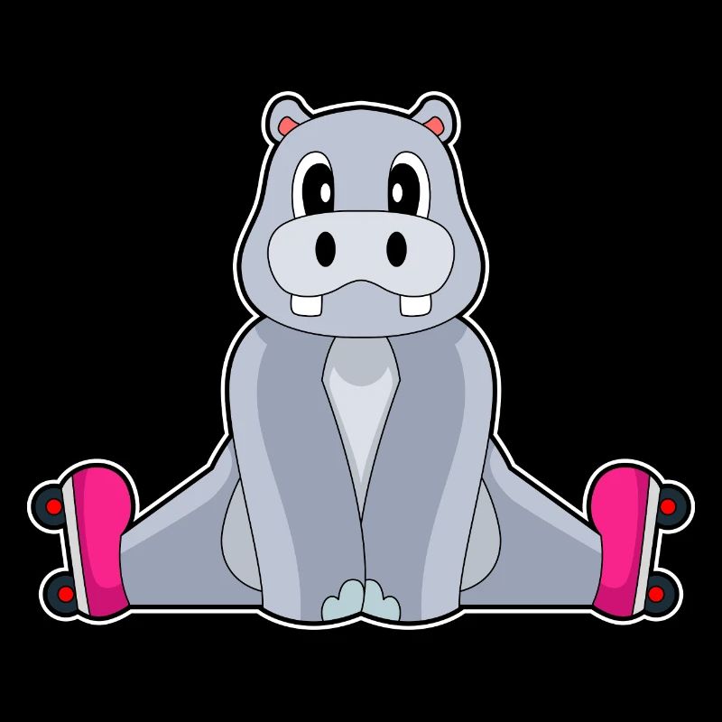 Hippopotamus Inline skating roller skates