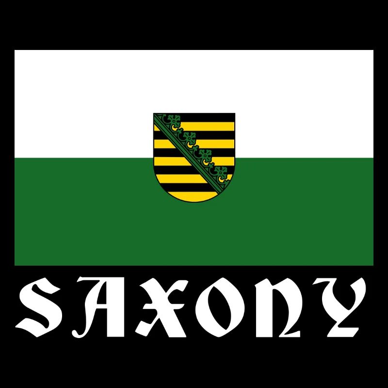 Drapeau de la Saxe avec armoiries