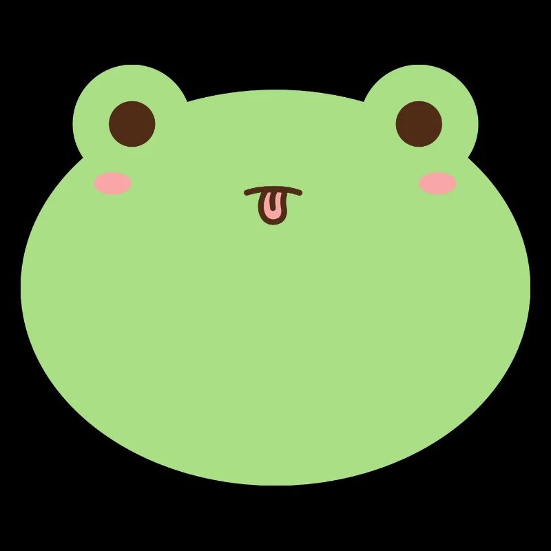 Cute Frog Cartoon Face Design