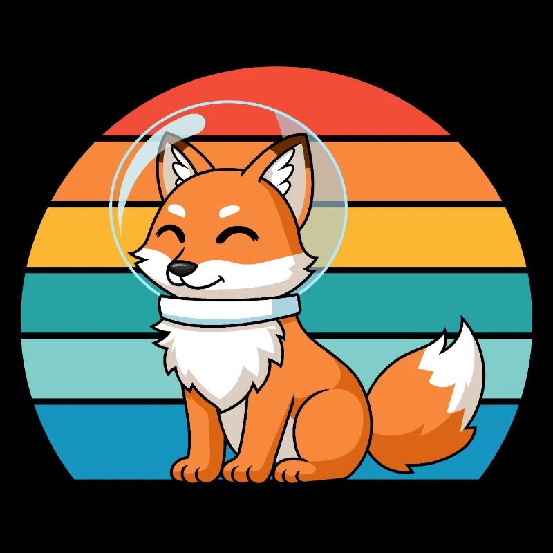 Astronauts Retro Predator Red Fox Fox Lover