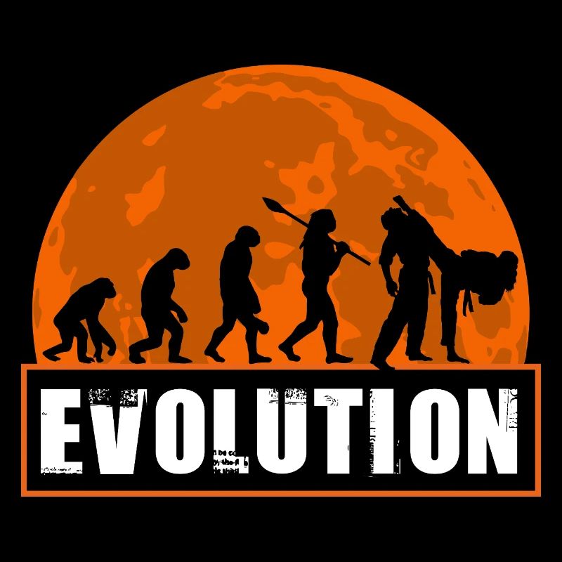 Judo Evolution Martial Arts Sunset Silhouette