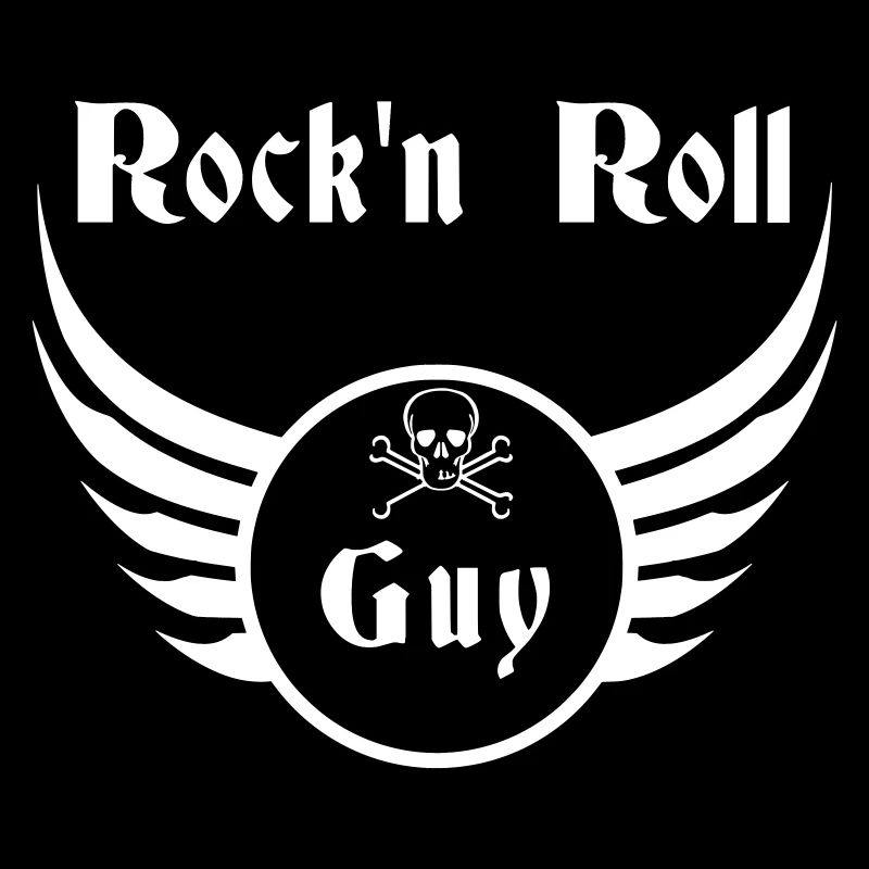 Guy Rock and Roll White Skull Wings