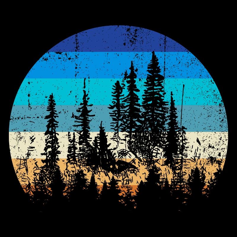Sunset Forest Silhouette Print
