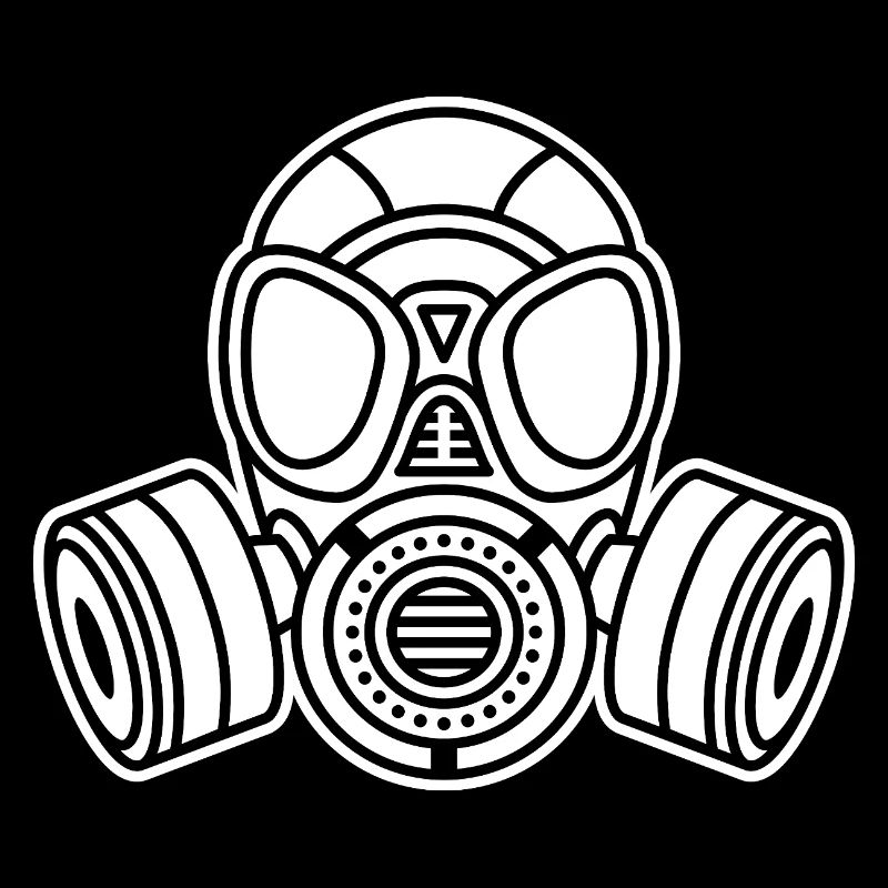 Silhouette de masque à gaz : look militaire et techno