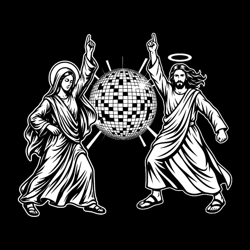 Soirée disco Jesus & Mary - Mème de danse drôle