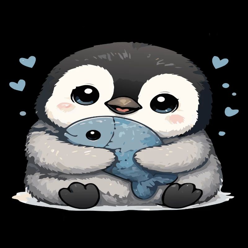 Cuddly Penguin with Fish