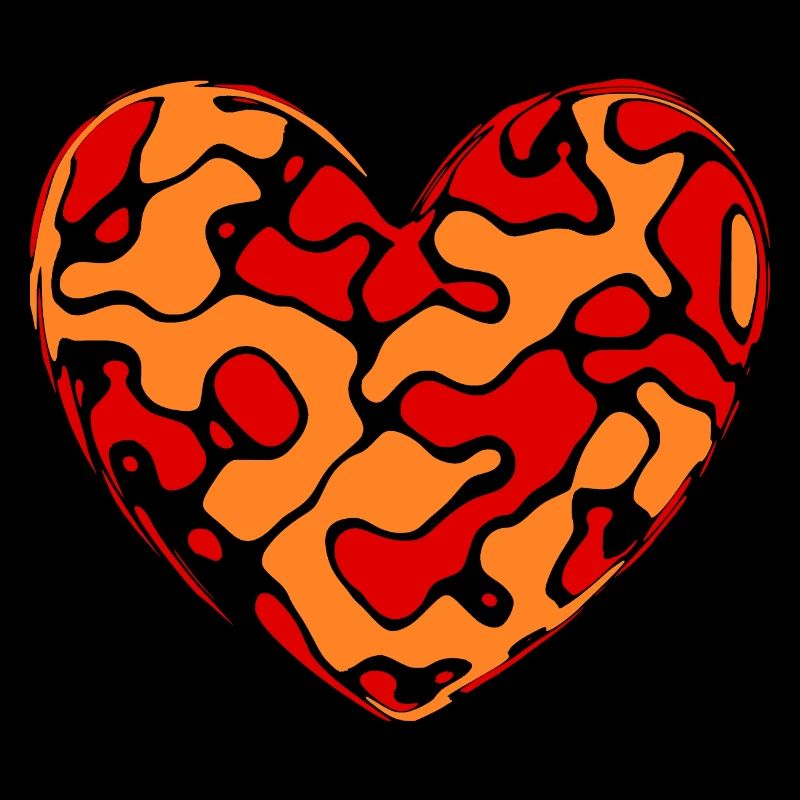 orangenes Herz Herzen Geschenk Muttertag Mutter