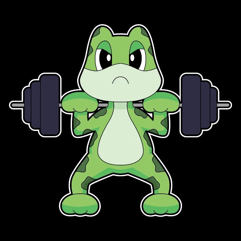 Frog Bodybuilder Dumbbell Bodybuilding