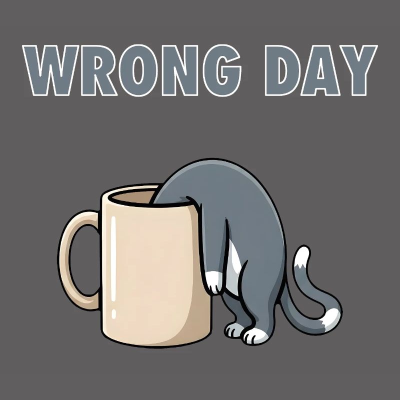 Wrong Day Cat - Funny Bad Day Coffee Meme
