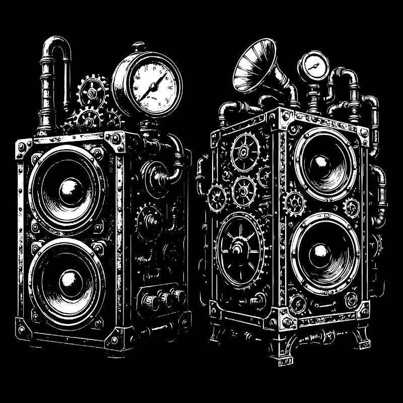 Enceintes Steampunk Gear