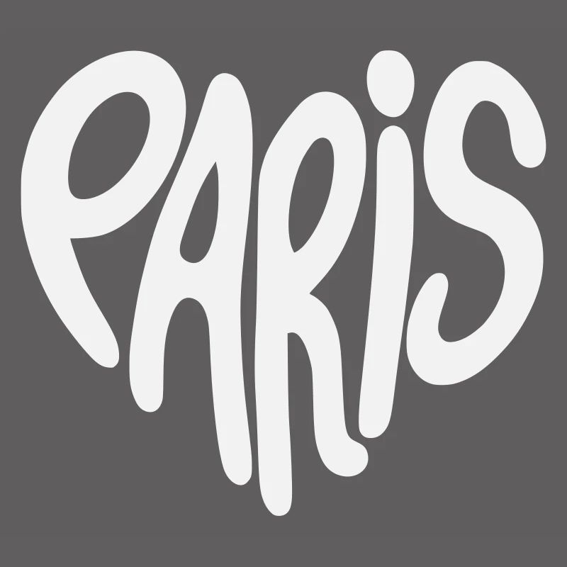 Paris Graffiti Script Logo Heart Shaped