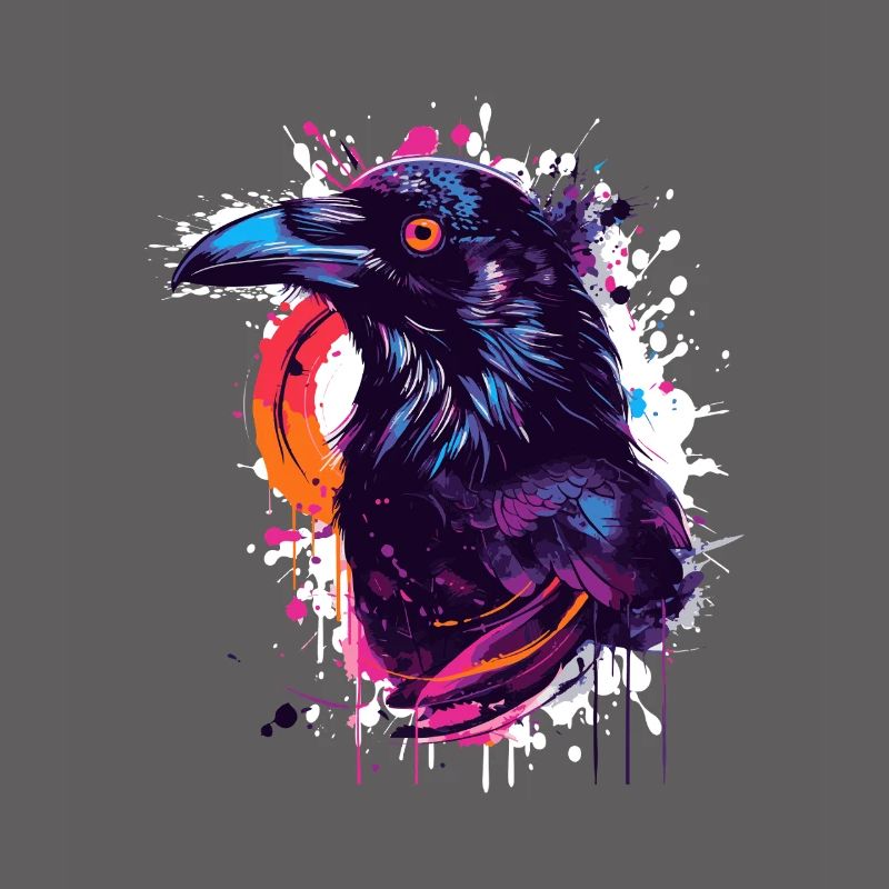 Explosion de couleur Corbeau Éclaboussure de néon