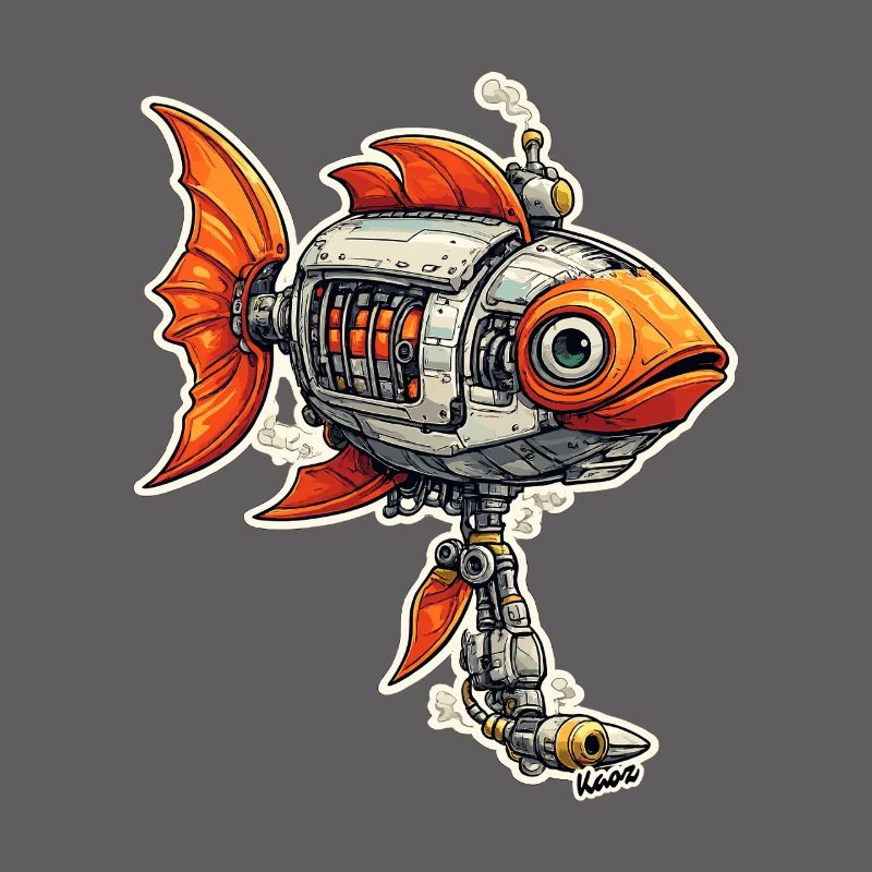 Steampunk Fish Robot Robot Fish