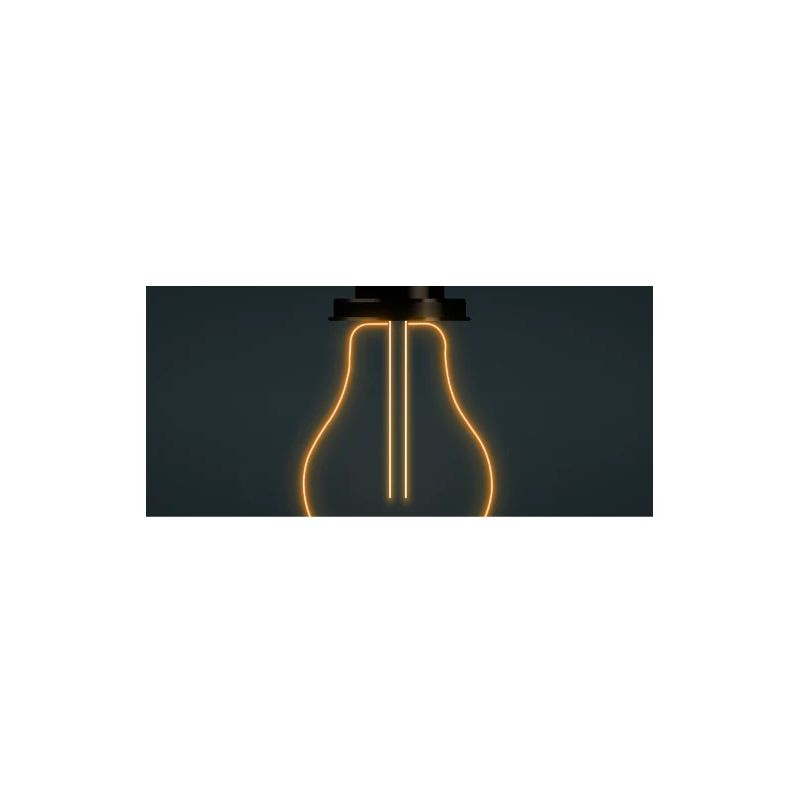 Light it up – Modernes Neon Poster in Warm Orange