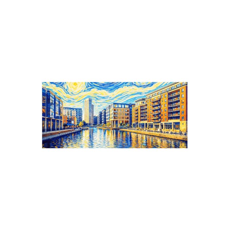 Leeds England Neon Starry Canal Magic