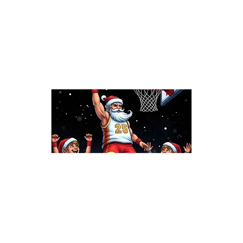 Santa Dunking Basketball North Pole Dunk Squad