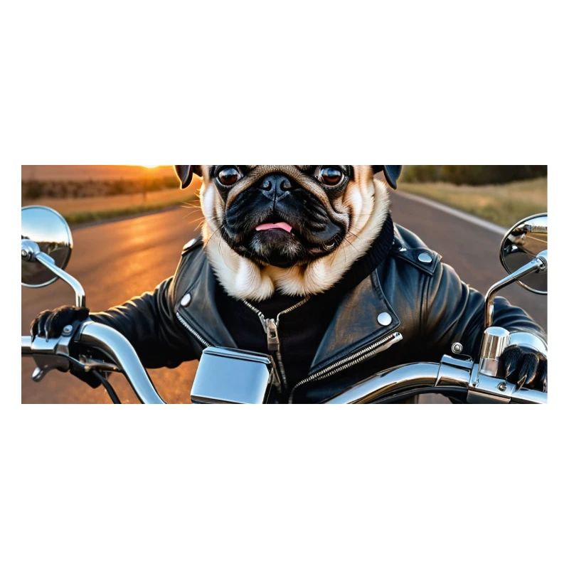 Dog biker in leather jacket style