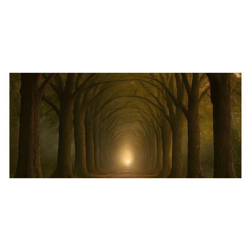 Mystical tree path in the autumn light