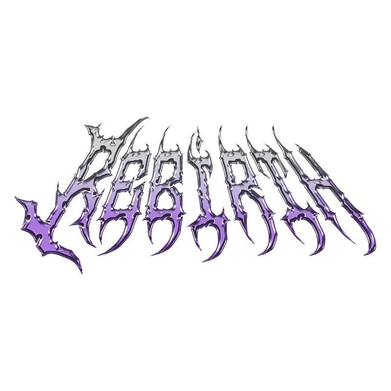 Rebirth - cold metal chrome text