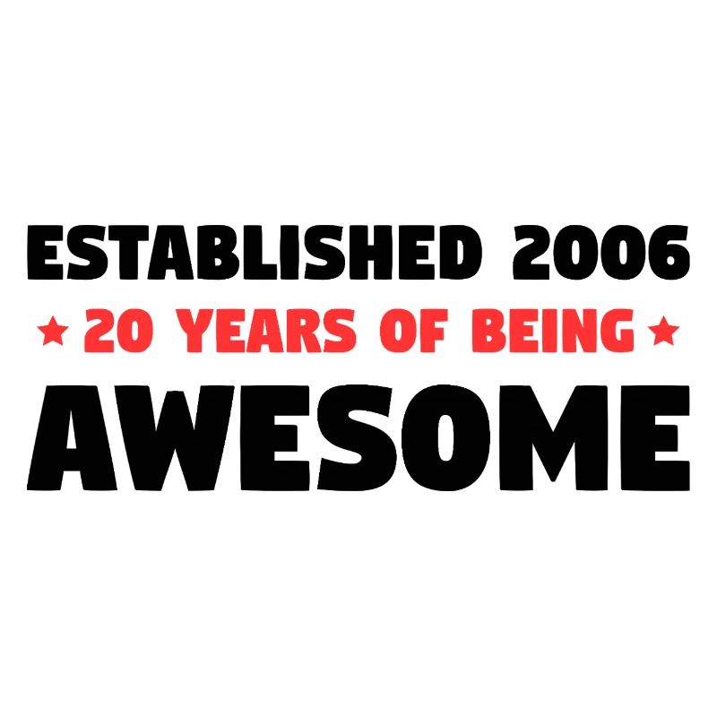 Established 2006 20 Years Awesome Birthday