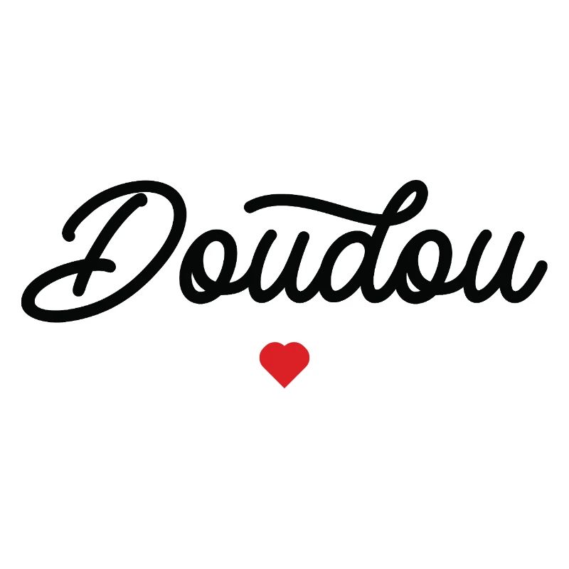 Doudou Coeur Script Noir
