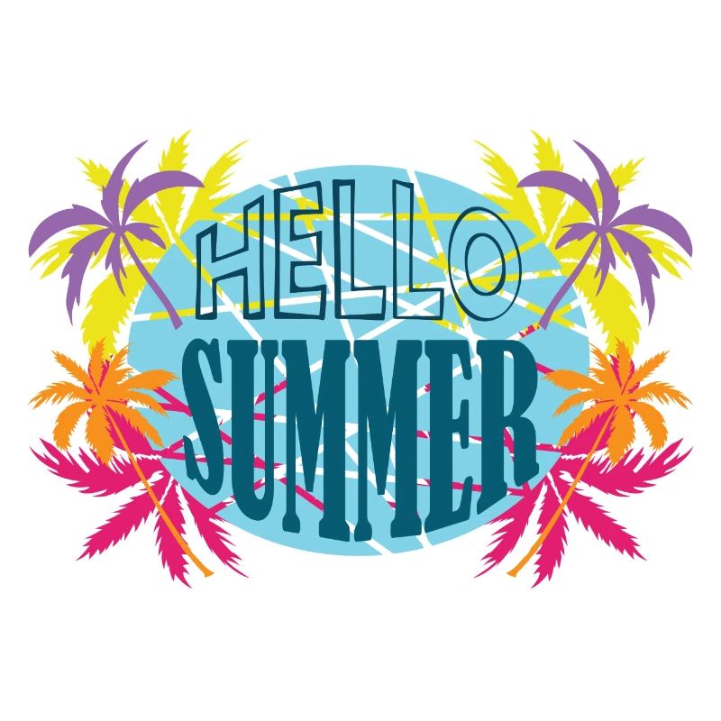 HELLO SUMMER WITH PALM TREES