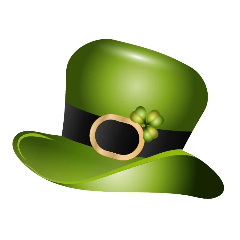 Haut-de-forme vert avec trèfle – Saint Patrick